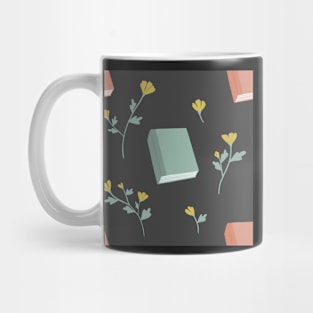 Books and Flowers Gray Mug